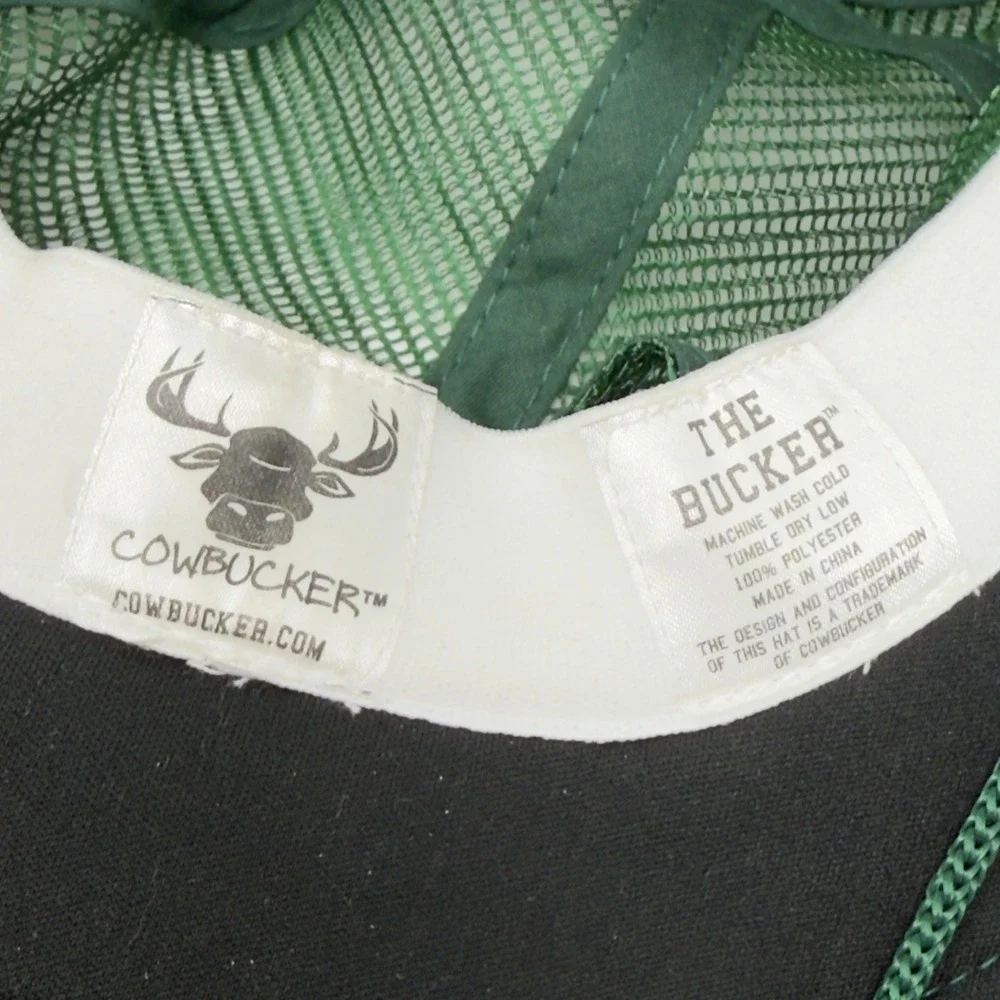 Cowbucker Hawaii Rainbow Warriors Mens Sun Hat Black Green Mesh Snapback‎ Bucker